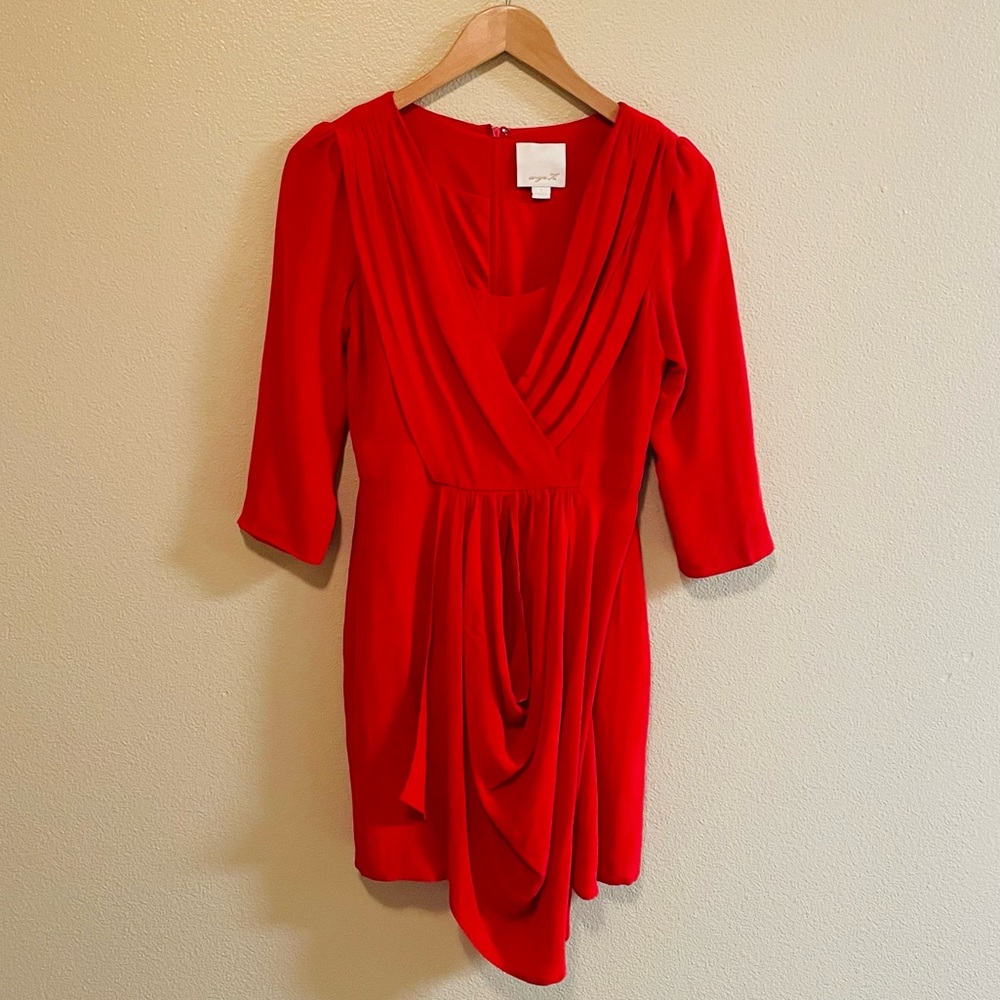 ARYN K Silk Red Mini Dress | Small